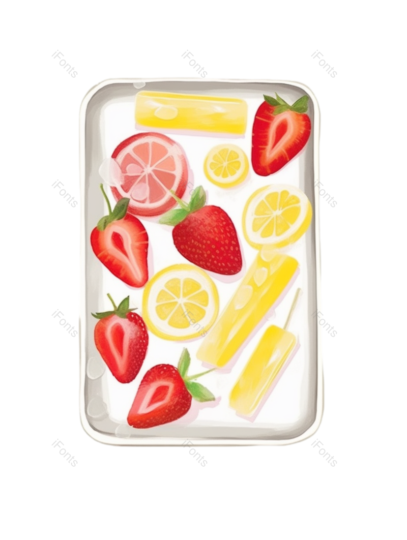 夏天图片,插画元素,水果PNG,白色背景免抠素材